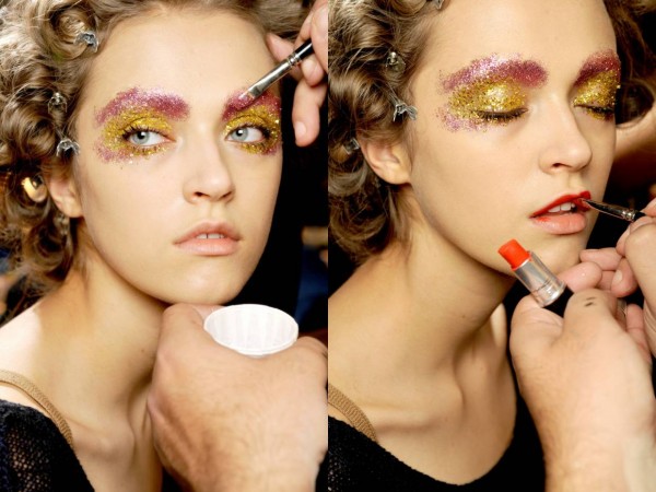 pink-yellow-glitter-eye-make-up